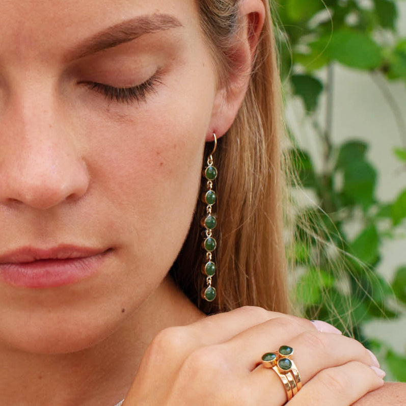 Gold Pounamu Babylon Earrings