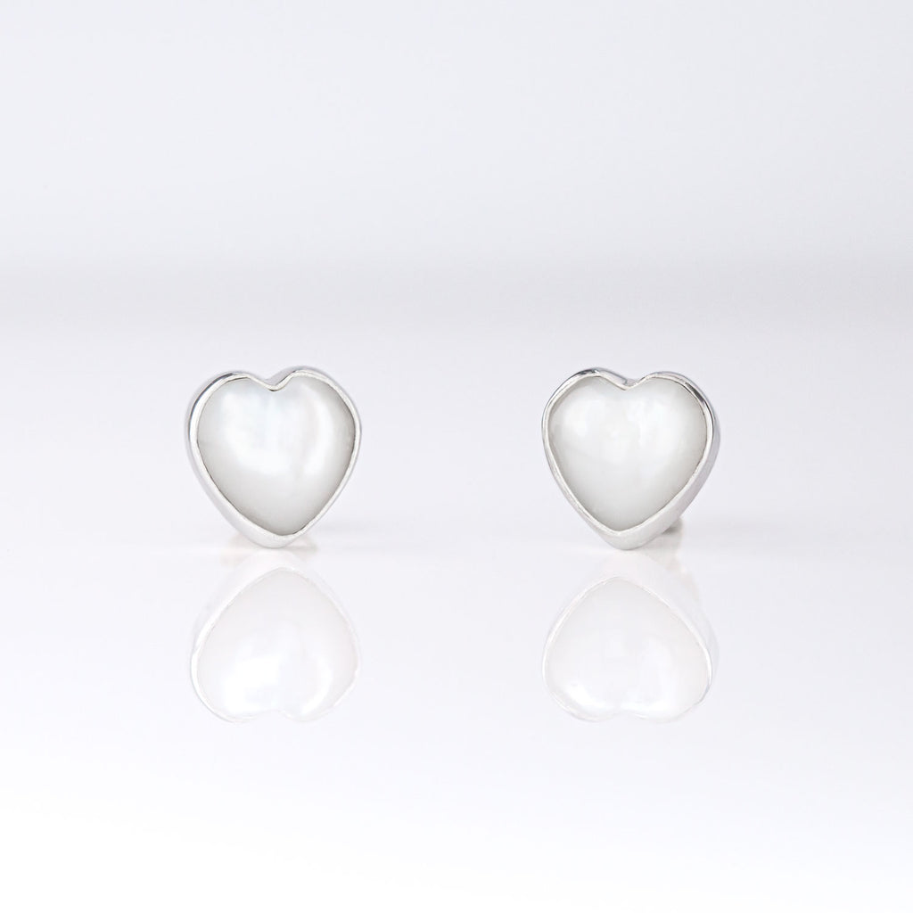 Mother of Pearl Shell Heart studs