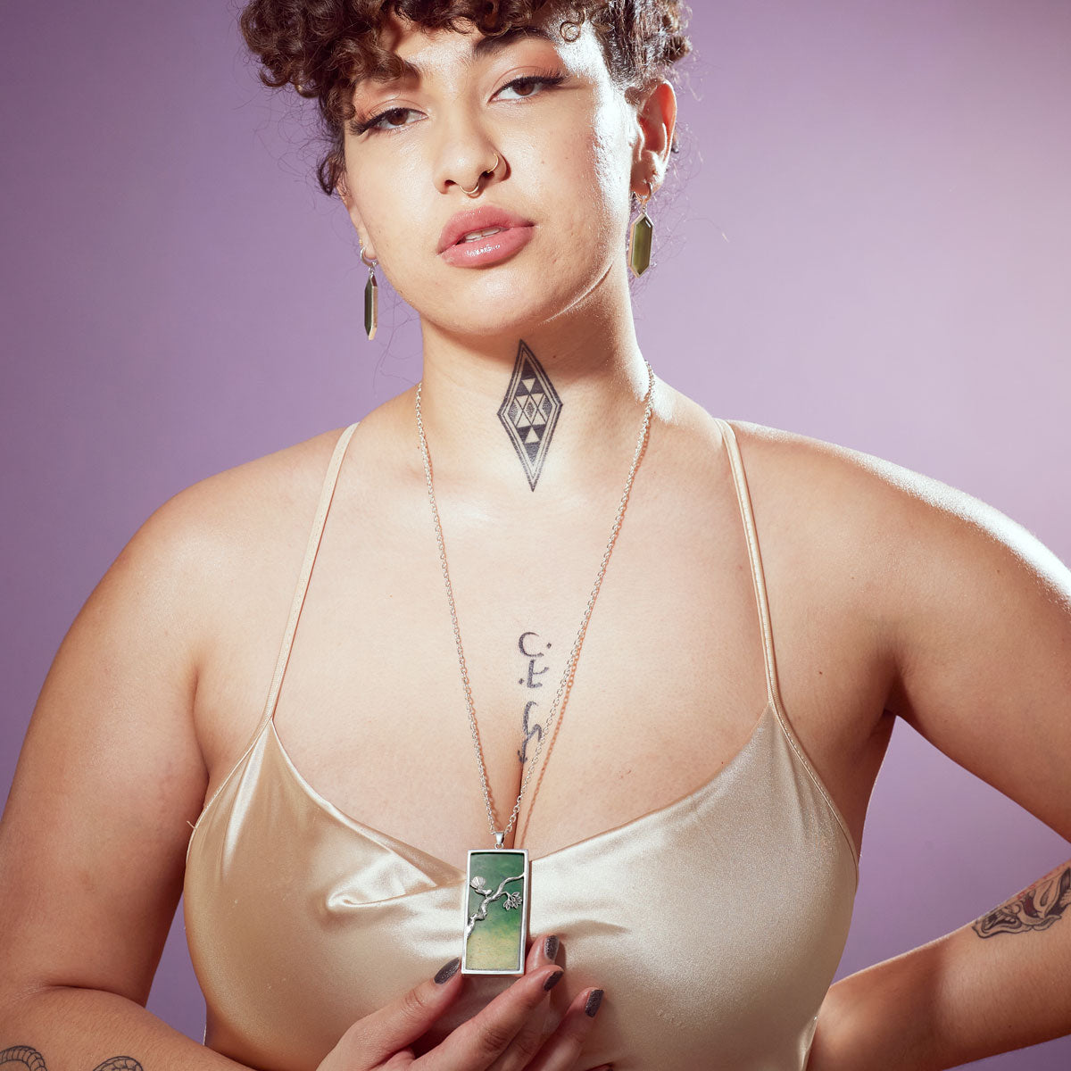 Pounamu Calypso Pendant in Sterling Silver