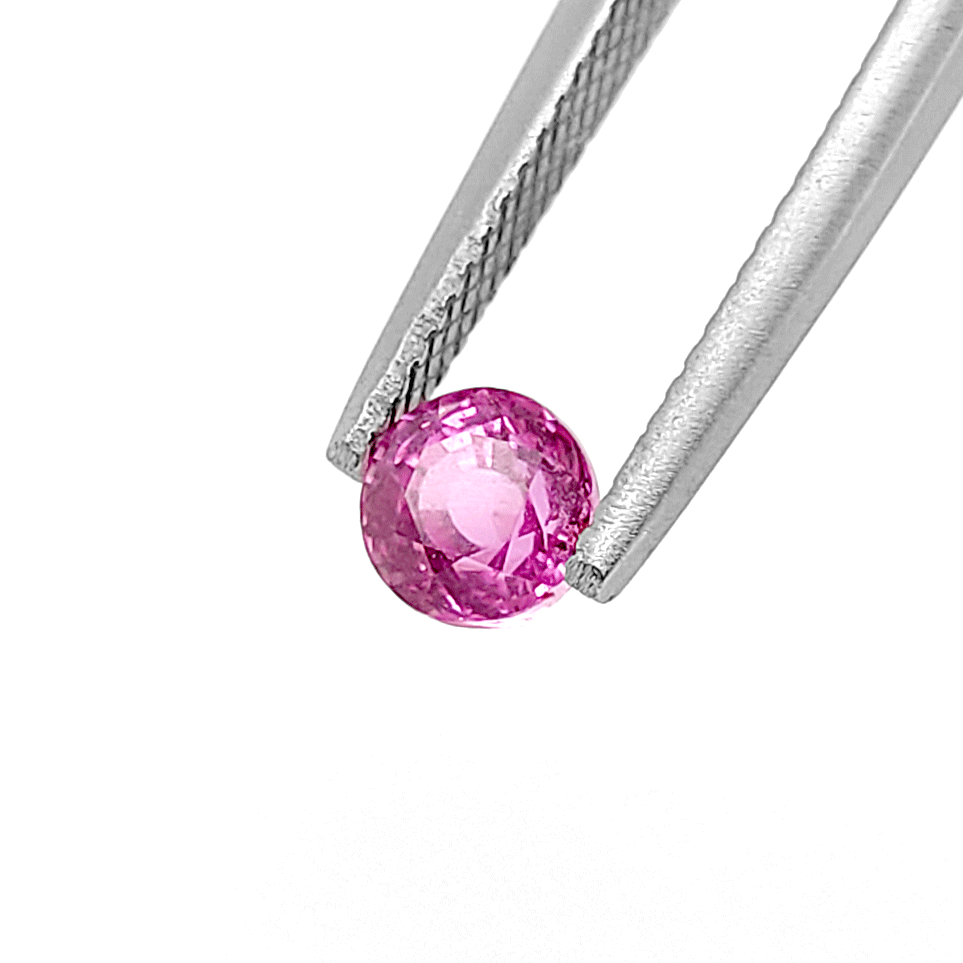 Intense Warm Pink Sapphire round cut 1.1 carat