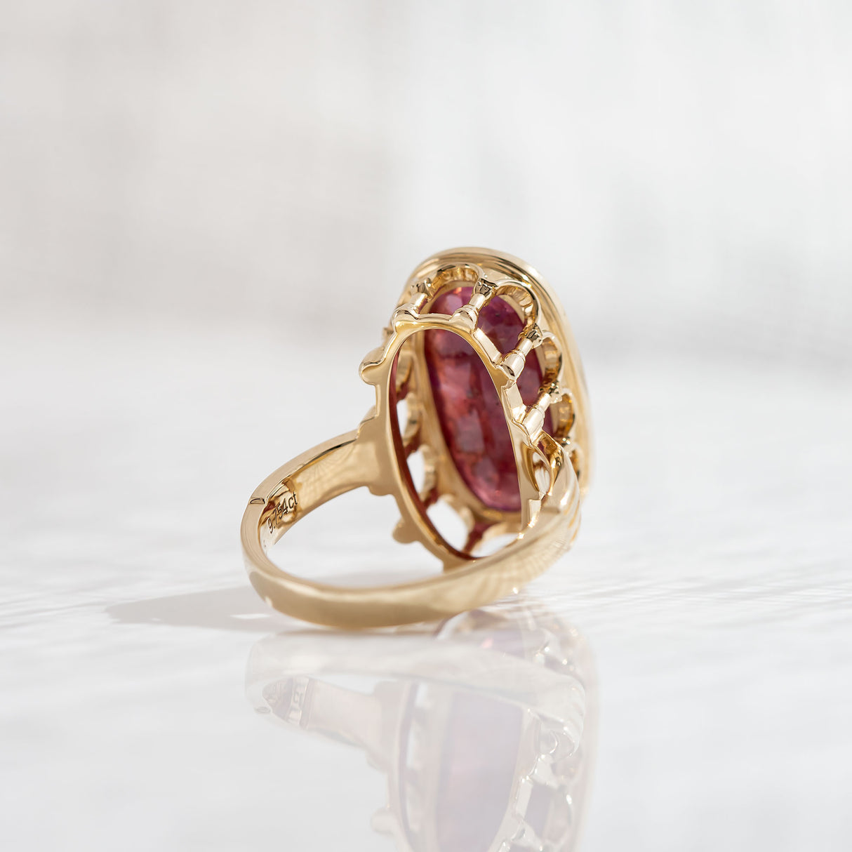 9.75 Celestial Ruby Colosseum ring in 9 carat Yellow Gold