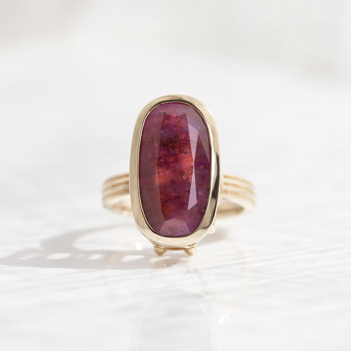 9.75 Celestial Ruby Colosseum ring in 9 carat Yellow Gold