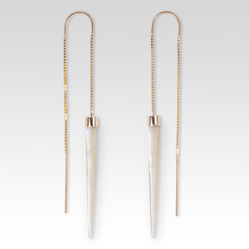 14 carat Gold Mother of Pearl Slipstream Earrings