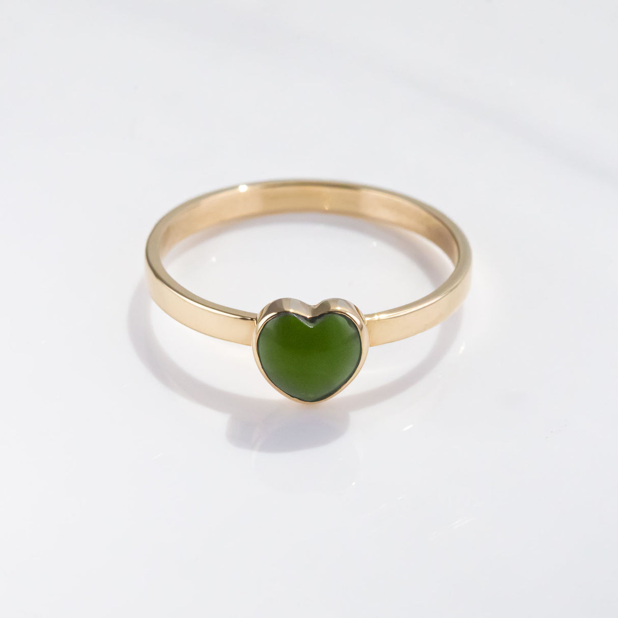 14 carat Gold Pounamu Heart ring