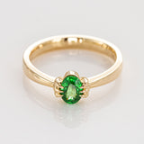 Apple Green Tsavorite Baby Dragon Claw ring in 9 carat Gold