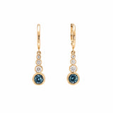 Blue Sapphire and Diamond Droplet Earrings