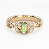 Lime Green Sapphire Nymphia Ring