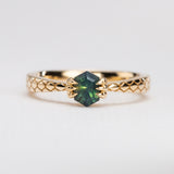 Teal Sapphire Dragon Claw Ring