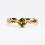 Golden Green Bicolour Sapphire Dragon Claw Ring