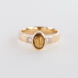 Glittery Rutile Quartz Memories Ring in Gold with Diamonds