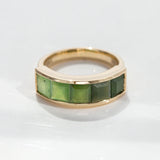 Pounamu Ombré Channel ring in 9 carat Gold