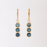 Triple Sapphire Blue Fade Earrings in 9 carat Gold