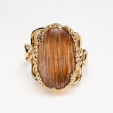 Golden Rutile Quartz Bonsai Ring