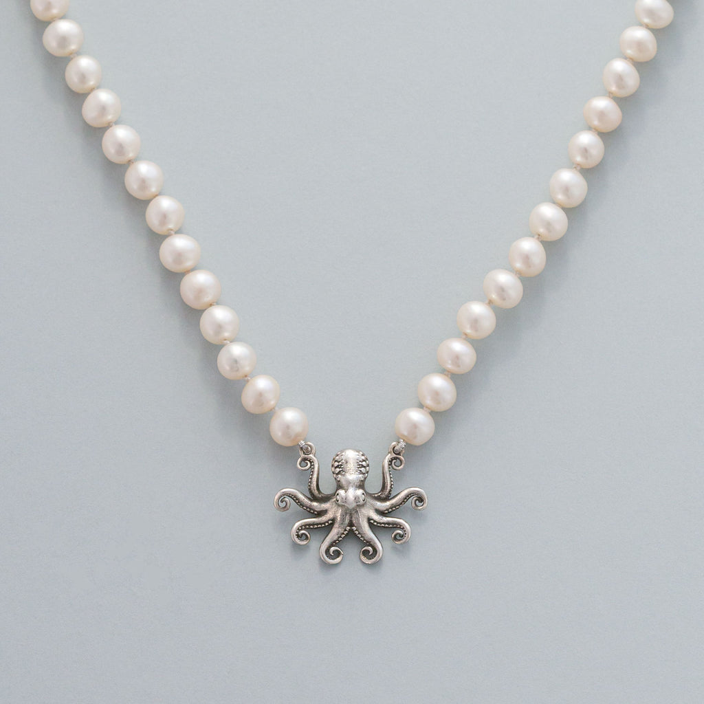 Mini Kraken Octopus Pearl Necklace