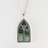 Gothic Pendant in Sterling Silver with Pounamu