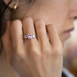 Pastel Pink Sapphire Kiss Kiss Ring