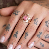Pink Tourmaline Tequila Sunrise Gold Ring