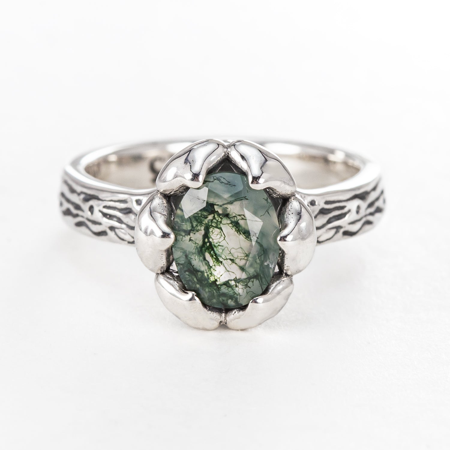 Mushroom Garden Ring with Moss Agate – Nick Von K