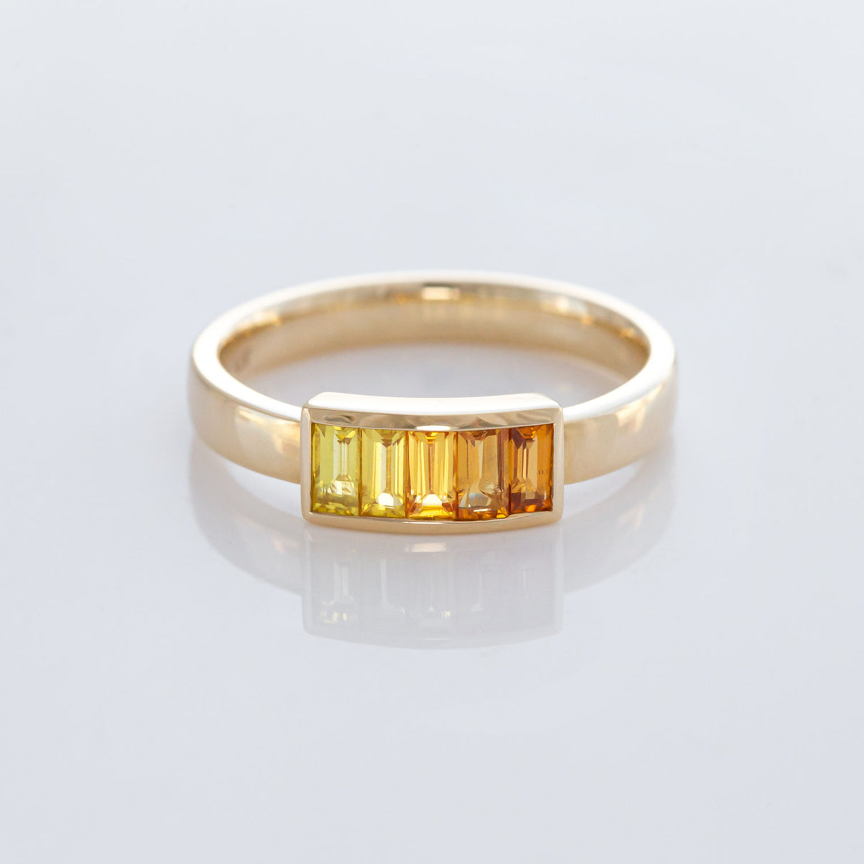 Citrus Sunset ring with Yellow Sapphires in 9 carat Gold