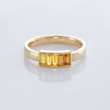 Citrus Sunset ring with Yellow Sapphires in 9 carat Gold