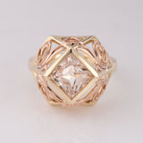 Midsummer Night's Dream ring with Pink Topaz in 9 carat Pink and Yellow Gold