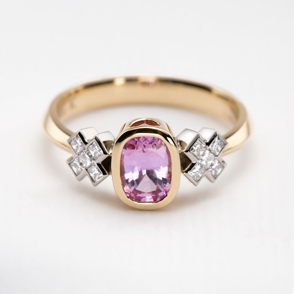 Pastel Pink Sapphire Kiss Kiss Ring