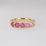 Pink Ombré Sapphire Heart Claw Ring