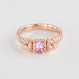 0.51 carat Pink Sapphire Double Rising Cobra ring in 9 carat Rose Gold