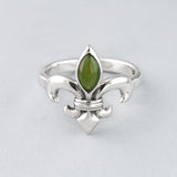 Pounamu Fleur de Lis Ring