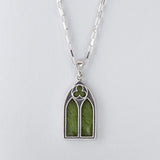 Gothic Charm Pendant in Sterling Silver with Pounamu