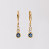 Sapphire and Diamond Princess Earrings in 9 carat Gold