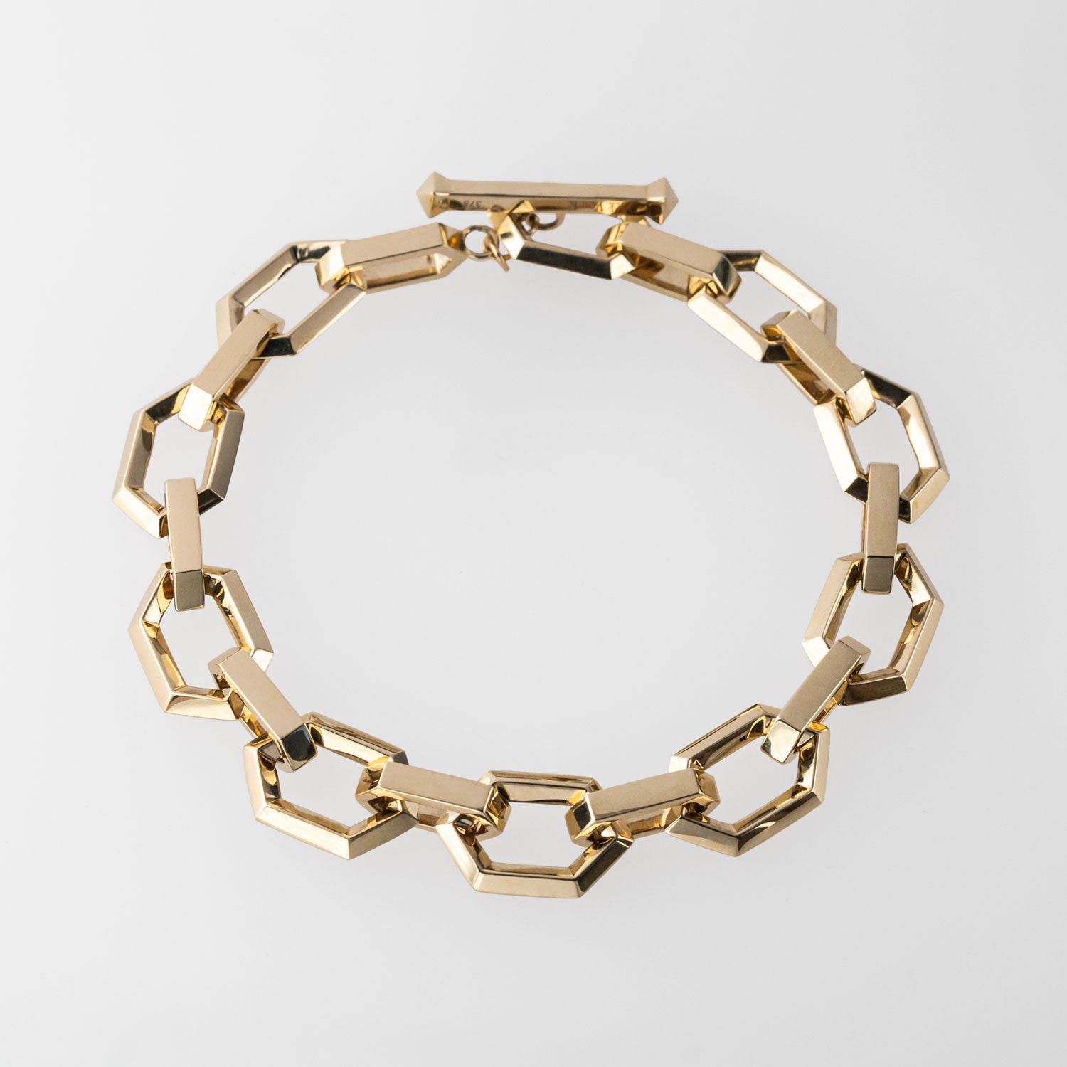 Solid Gold Hex Bracelet in carat Yellow Gold 9CT Yellow Gold (Pre-Order) No