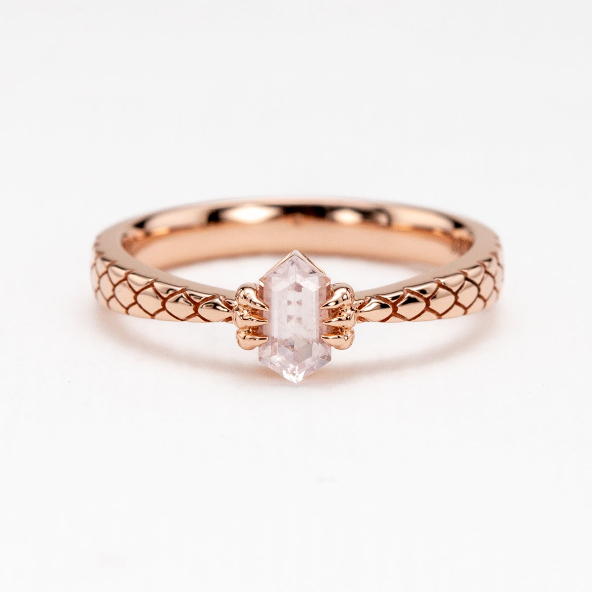 Rose Gold Morganite Dragon Claw Ring