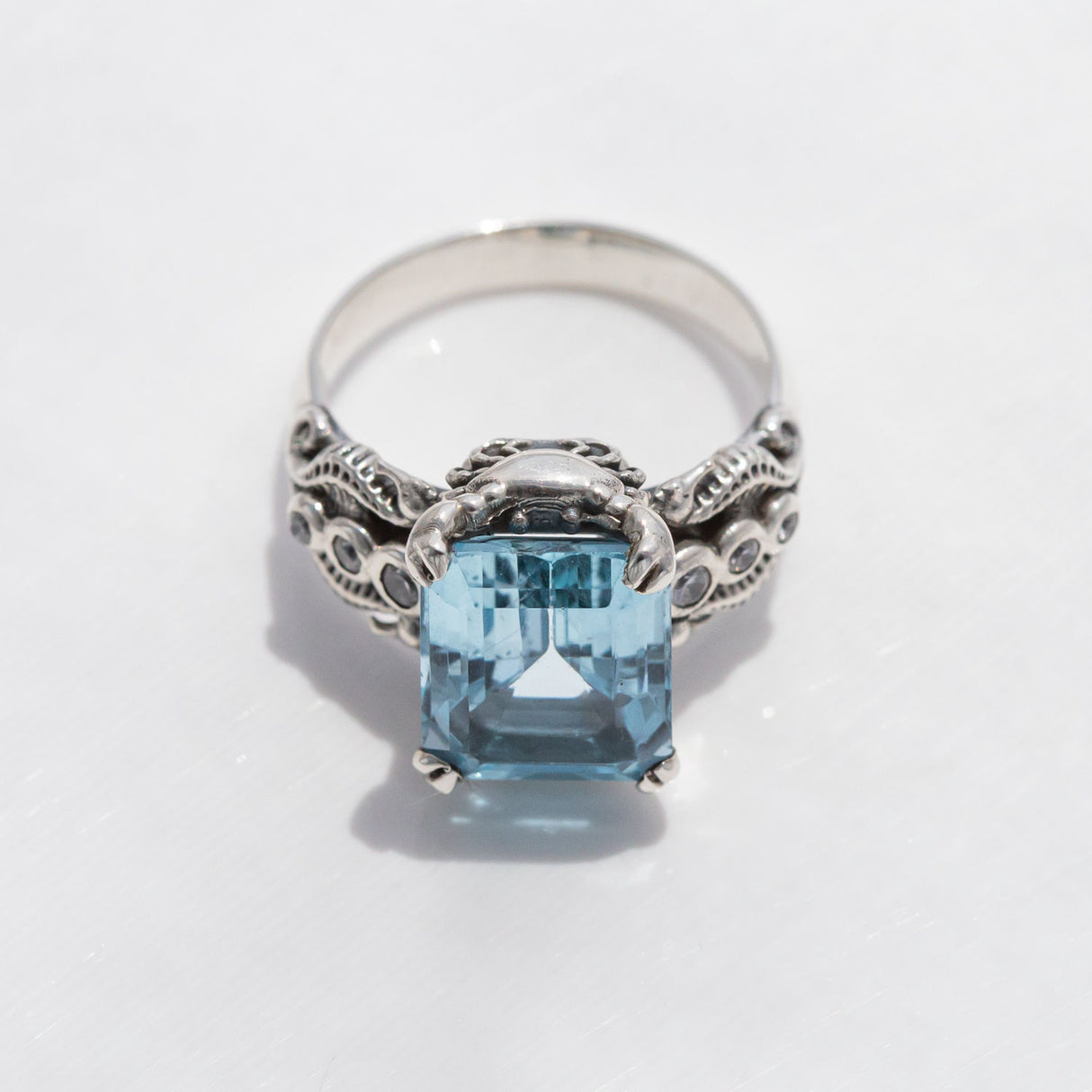 Blue Topaz Tide Pool ring in Sterling Silver