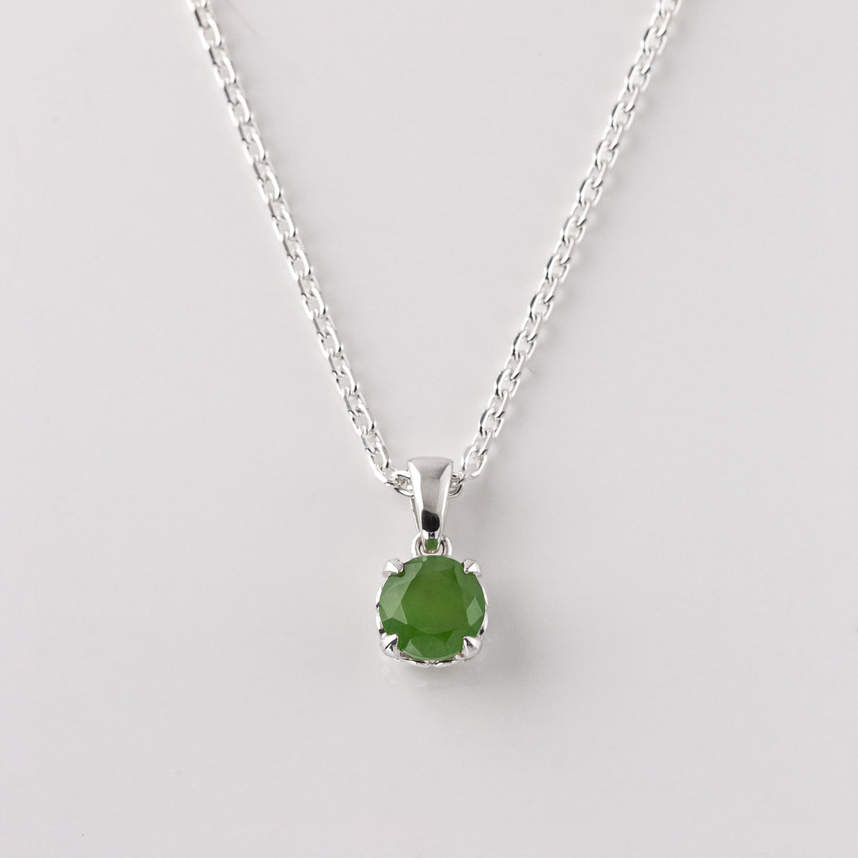 Baby Dewdrop pendant with Pounamu in Sterling Silver