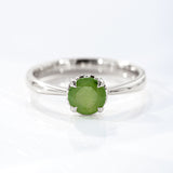 Baby Dewdrop ring with Pounamu in Sterling Silver