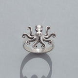 Mini Kraken Octopus ring in Sterling Silver