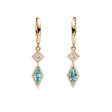 Starry Blue Zircon and Diamond Earrings