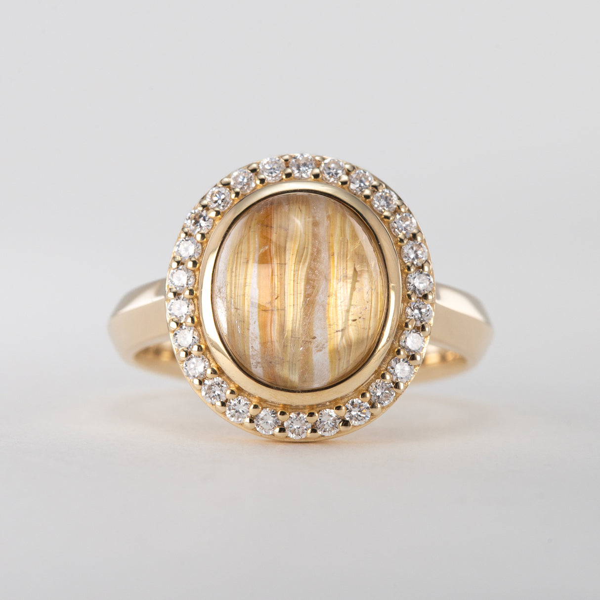 Sun Seeker Rutile Quartz Halo Ring
