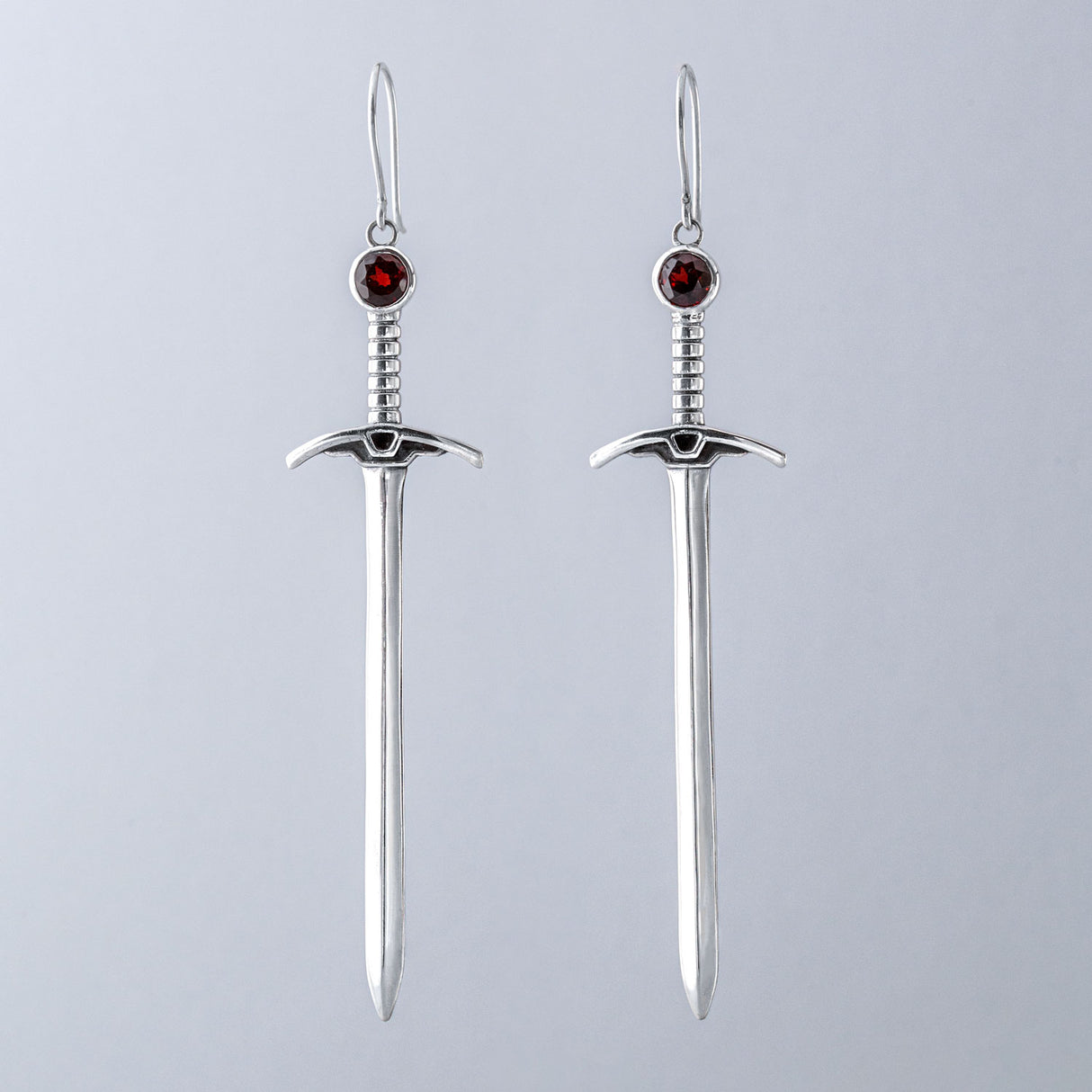 Garnet Sacred Blades Earrings