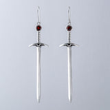 Garnet Sacred Blades Earrings