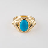 Turquoise Egyptian Fox ring in 9 carat Gold