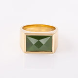 Large Faceted Pounamu Elemental Ring