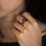 Forbidden Fruit Cluster ring in 9 carat Gold