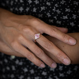 Candyfloss ring with Pink Sapphire and Diamonds in 9 carat Pink Gold