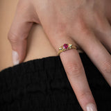 1.10 carat Red/Pink Sapphire Double Rising Cobra ring in 9 carat Gold