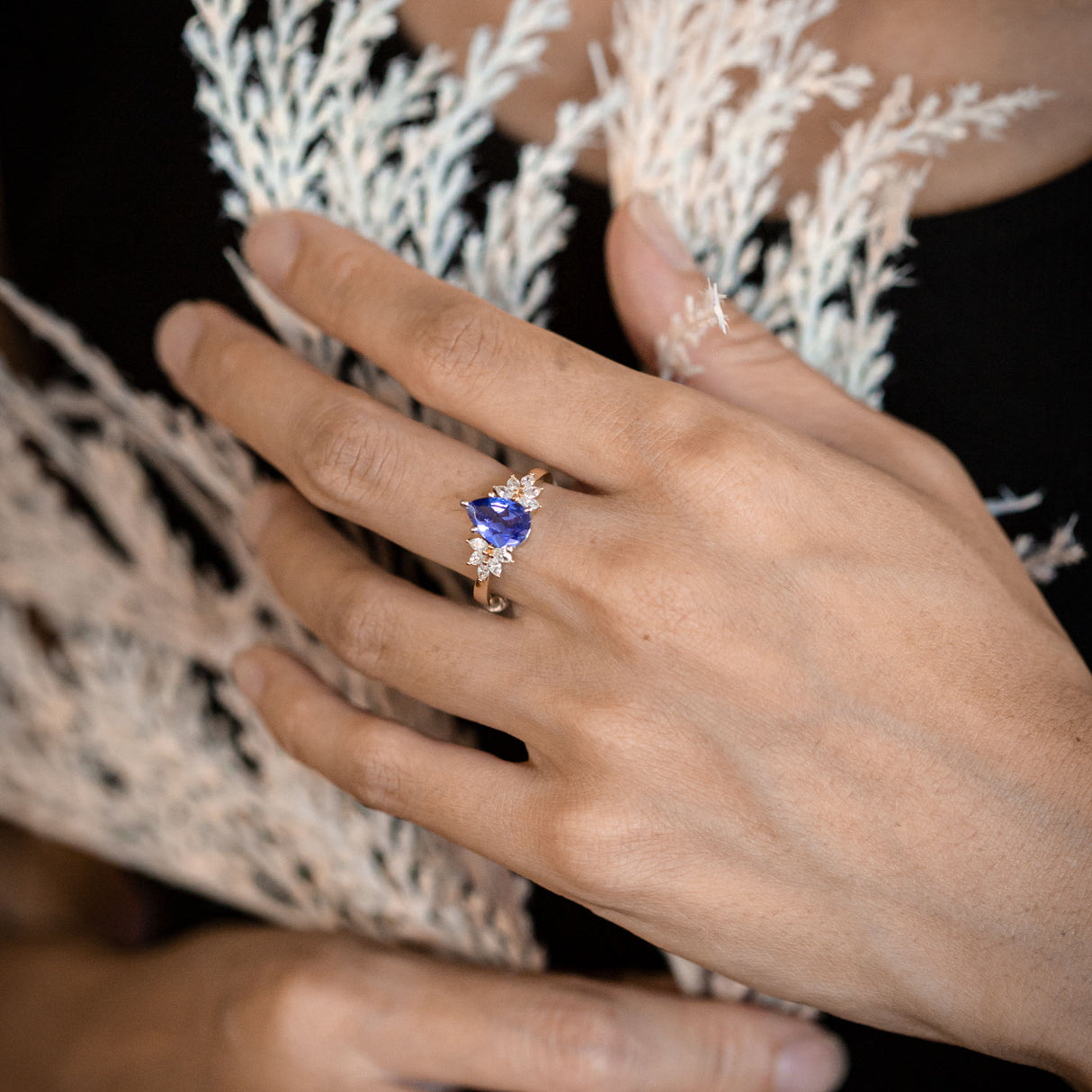 Tanzanite and Diamond Snow Queen ring in 14ct Gold and Platinum