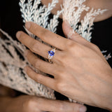 Tanzanite and Diamond Snow Queen ring in 14ct Gold and Platinum