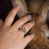 Lucky Bunny ring with Citrine in Sterling Silver