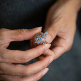 Sapphire Bubbles ring in 9 carat Gold